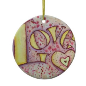 Love Word Art Ornament Painting