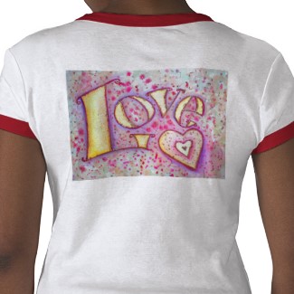 Love Sweet Pink Word Artwork T-shirt Painting on Shirt Back