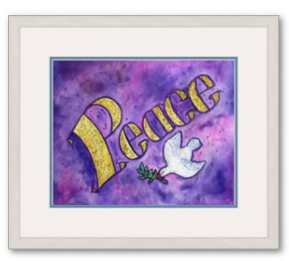 Peace Word Art Framed Poster Print