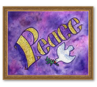 Peace Word Poster Art Framed Print
