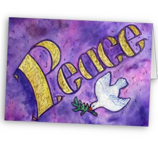 Peace Dove Word Art Greeting Card or Note Cards