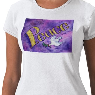 Dove Peace Art Word T-shirt with Image on Both Sides
