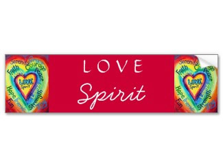 Rainbow Heart Spirit Words Bumper Sticker